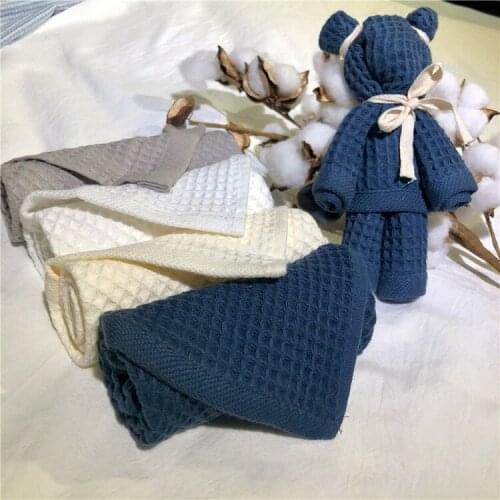 4pcs/lot Cotton Hand Towels for Adults Children Plaid Hand Towel Face Care Magic Bathroom Sport Waffle Towel 34x74cm Quick Dry