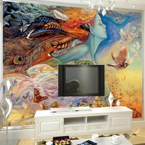 Custom 3D Wallpaper Mural European Abstract Color Painting KTV Bar Box Custom Personalized Wallpaper Decoration Painting