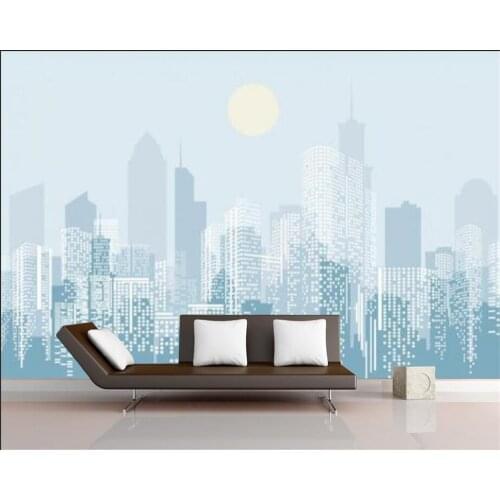 Custom wallpaper modern fashion abstract city sunrise bedroom living room background wall 3d wallpaper mural