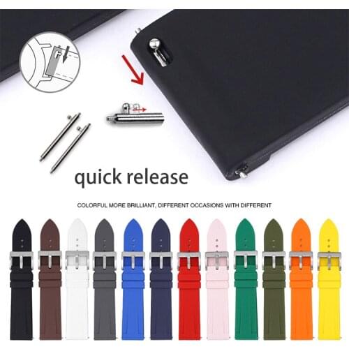 Soft 22mm 20mm Gray Red Black Blue Red White Green Silicone Rubber Watch band For Pam Bracelet For Pilot Iwatch Watch Strap