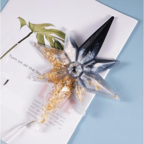 Christmas Octagonal Stars Pendant Silicone Mold for Christmas Decoration Craft Resin Molds Jewelry Making Accessories