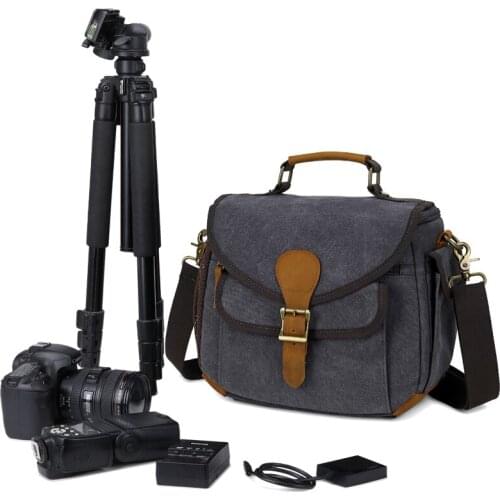 DSLR Camera Bag Batik Canvas Shoulder Bag For Canon Nikon Sony Lens Pouch Waterproof Photography Photo Oil Wax Sling Handbag