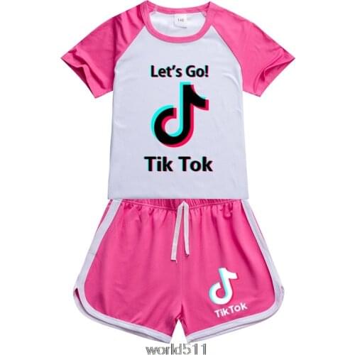 Tik Tok Summer Baby Tracksuit Kids Clothing Sets Baby Boys T-Shirt Fashion Sports Suits tshirts+Pants 2 Pcs Cotton Clothes