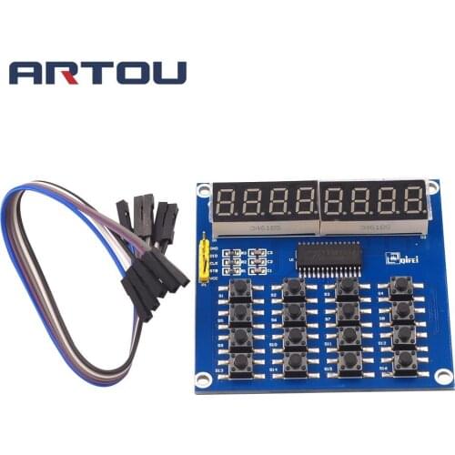 TM1638 Digital LED Display 8-Bit Digital Tube Board 3-Wire 16 Keys 8 Bits Keyboard Scan And KEY LED Module For Arduino