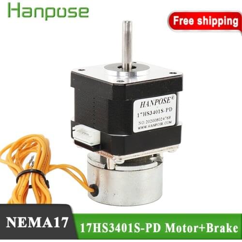 Holding brake type open-loop two-phase stepping motor with brake high torque 28N.cm 17HS3401S for 3D printer accessories