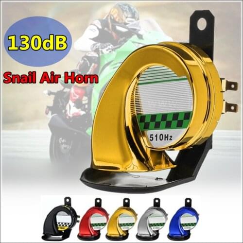 Universal 12V 130DB Electric Loud Snail Horn Siren Waterproof Car Motorbike Truck Boat (Optional:Black/Silver/Red/Blue/Gold)
