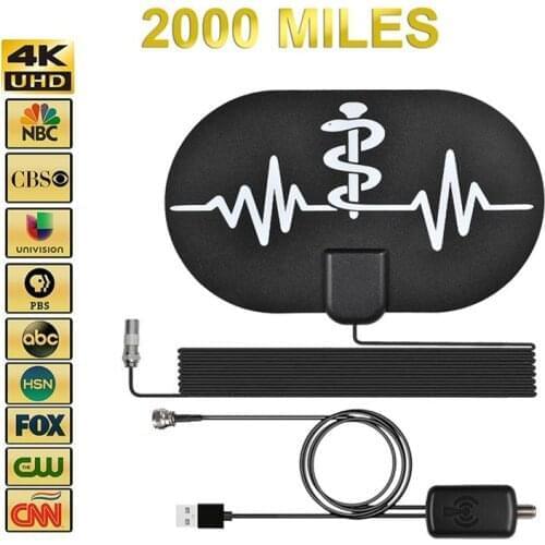 Antenna Amplifier 2000 Mile Range HD 4K TV Antenna 1080P Digital TV Stick Digital Indoor HDTV Signal Receiver Amplifier