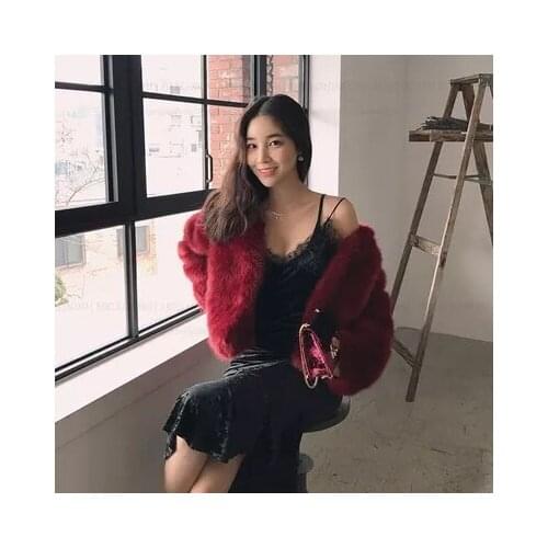 High-end New Style Fashion Women Faux Fur Coat 18S12