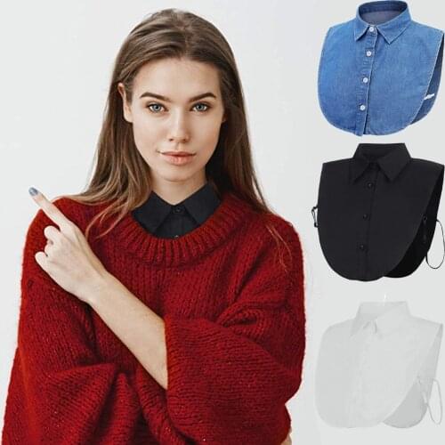 Women Ladies Fake False Lapel Half Shirt Style Blouse Detachable Removable Collar Unisex Men Women Accessories Neck Decor