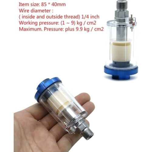 1/4'' Water Oil Separator Inline Air Hose Filter Moisture Trap For Compressor Spray Paint Gun