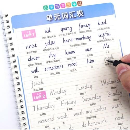 1 Pcs/Set Ltalic Font Chinese and English Copybook for Calligraphy Student Adult Copy Book Handwriting Practice Book for Kids