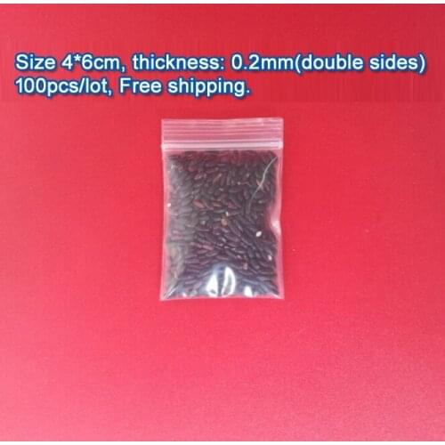 100pcs/lot high quality Transparent PE Zip Lock jewelry Gift Packaging Bags, 4*6cm clear plastic bags for clothing storage