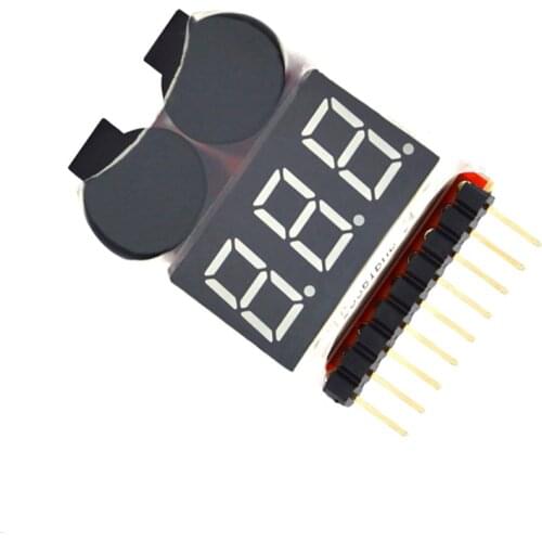 1S-8S Low Voltage Buzzer Alarm Lipo Li-ion Fe Battery Voltage 2in1 Indicator Tester For RC Car Boat Buzzers 3.7-30V Dual Speaker