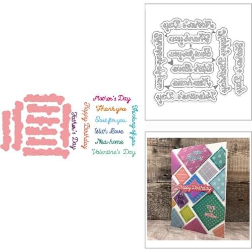 2021 New Family Greetings Message Metal Cutting Dies for DIY Scrapbooking Decor and Card Making Paper Craft Embossing No Stamps