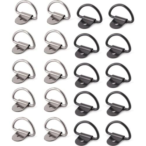 40pcs Auto Car Stainless Steel Pull Hook Anchor D Shape Cargo Tie Down Ring