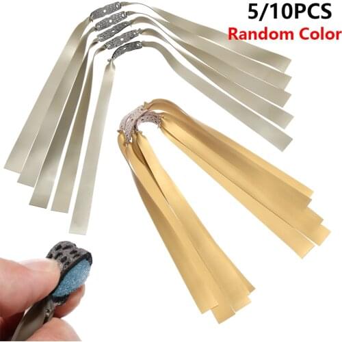 5/10PCS Gold/Silver Random Color Natural Rubber Slingshots Elastic Band Flat Catapult Latex Tape Shooting Replacement Kit Tools