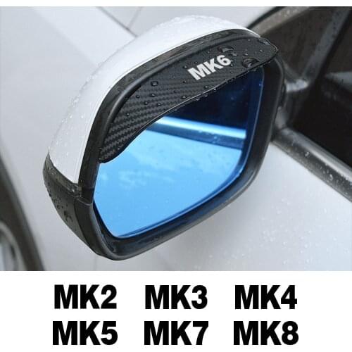 Car Rearview Mirror Rain Eyebrow Shield For VW Volkswgen Golf MK4 MK6 MK7 MK5 MK3 MK2 MK8 Rain Visor Stickers Car Accessories
