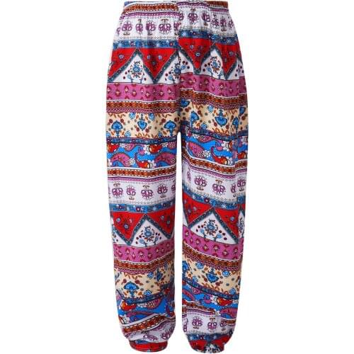 Kids Girls Boys Unisex Cotton Casual Pants Elastic Waistband Boho Pattern Print Ethnic Pattern Breathable Bloomers Pants Bottoms