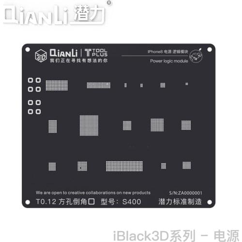 Black steel mesh 3D Universal positioning BGA Reballing plant tin plate stencil For IPhone i5-i8 universal power logic module
