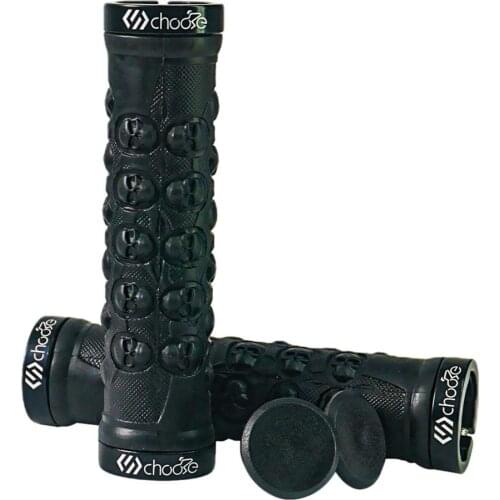 Bike Handlebar Grip Cover Skeleton Head MTB Handle Bar Grips Anti-slip Handle Grip Lock Bar End For Cycling Bike Accessories