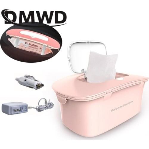 DMWD Baby wipes heater thermostat Warm Wet Towel Dispenser Tissue Paper Case Heat Thermal humidor Napkin heating box EU US plug