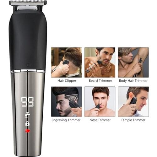 Electric Hair Clippers for Men Body Mustache Nose Hair Groomer Cordless Precision Trimmer Grooming Kit Waterproof USB Charging
