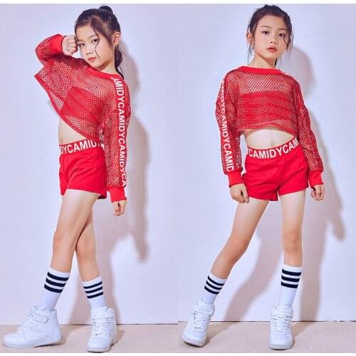 Girls Jazz Dance Costumes Children Hip-hop Modern Dance Costume Fashion Street Dancewear for Kids Performance Clothes Sets
