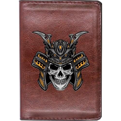 Cool Helmet Skull Printing Travel Passport Cover ID Credit Card Holder Case