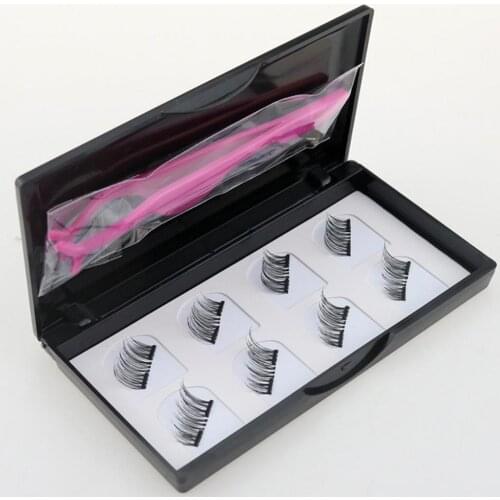 8Pcs Magnet False Eyelashes Magnetic Long Natura Fake Lashes Tweezer Eye Makeup