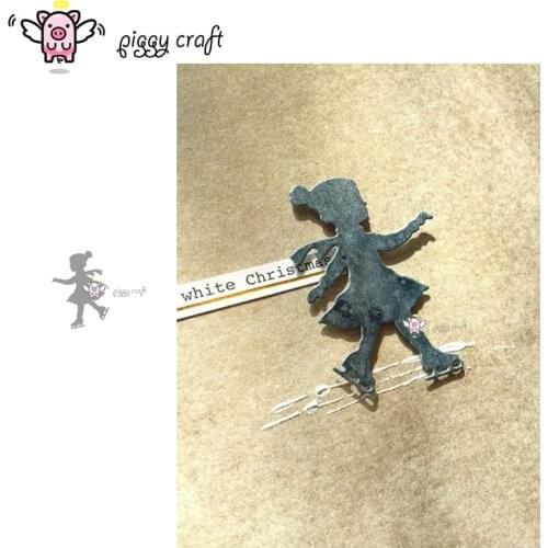 Piggy Craft metal cutting dies cut die mold Skating girl decoration Scrapbook paper craft knife mould blade punch stencils dies