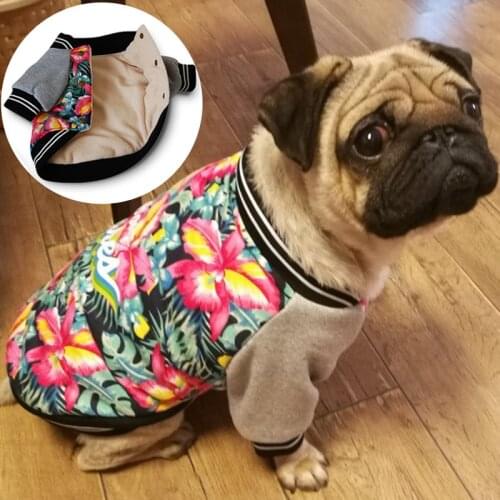 Fashion Printed Pet Dog Clothes for Small Dogs Winter Warm Thicken Dog Coat Jacket French Bulldog Pug Outfit Puppy Pets Clothing