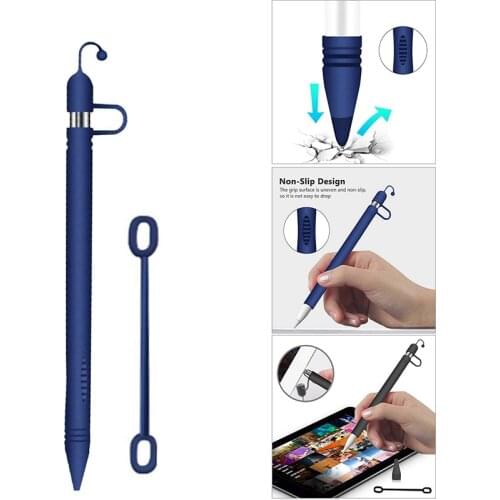 Anti-lost Soft Silicone Charge Cradle Cover For Apple IPad Pencil Case Base Stand Keeper Cap Pen 360 Full Protective Pouch