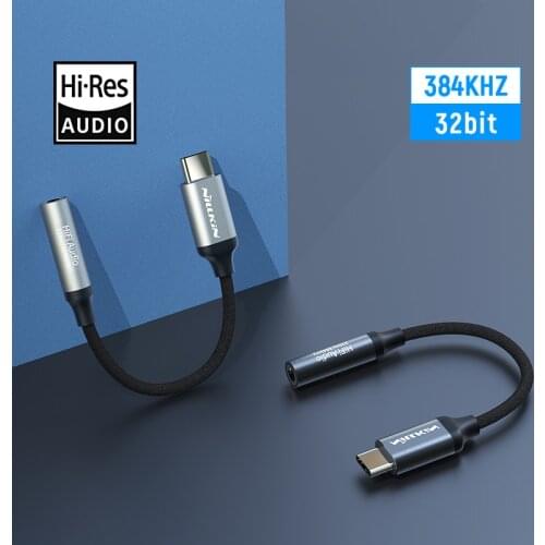 NILLKIN HIFI DAC Earphone Decoding Amplifier Type-C To 3.5mm Audio Adapter Amplifier Lossless 384KHZ/32bit forSamsung