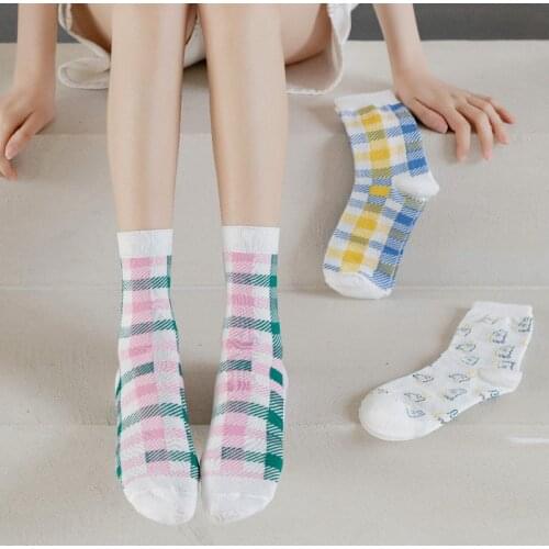 New Type 2021 Lady Cute Rabbit Cartoon In Socks Striped Plaid Multicolor Optional