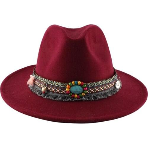 New Wool Fedora Hat Hawkins Felt Cap Wide Brim Ladies Trilby Chapeu Feminino Hat Women Men Jazz Church Godfather Sombrero Caps