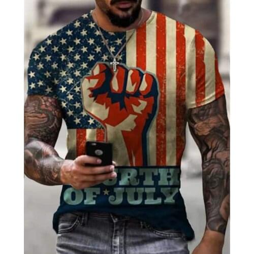 New National Flag Printed Men Tshirt Oversized Summer Fashion Casual T Shirt For Men Short Sleeve Streetwear Harajuku Top Tees