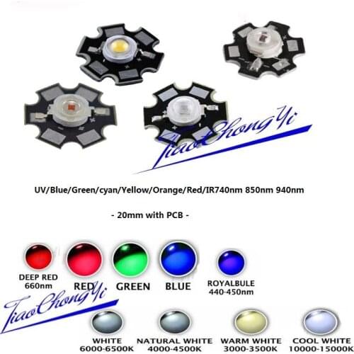 New LED High power100PCS 1W High Power LED Chip Light Beads White Red UV IR light-emitting diode