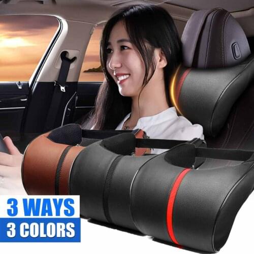 1PC PU Leather Car Auto Seat Neck Pillow Memory Foam Neck Rest Headrest Cushion Pad Car Neck Pillow Auto Accessories Interior