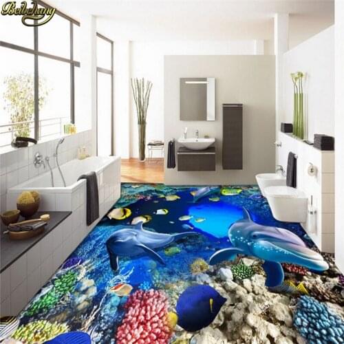 Beibehang Custom photo wallpaper underwater world cave coral huge 3d painting 3D self-adhesive thick wear pvc floor painting
