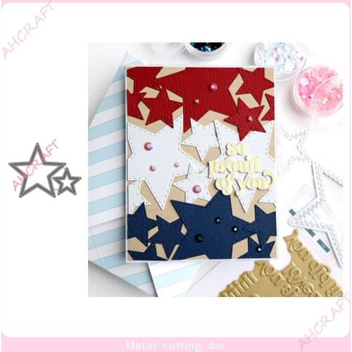 Five-pointed Star Frame Metal Cutting Dies for DIY Scrapbooking Photo Album Decorative Embossing Paper Card Crafts Die 2021