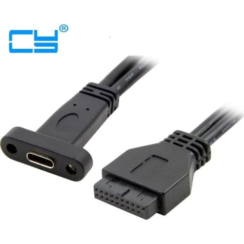 USB Type C Back Panel Expansion Bracket 20pin Motherboard Header to USB 3.1 Converter Adapter Cable