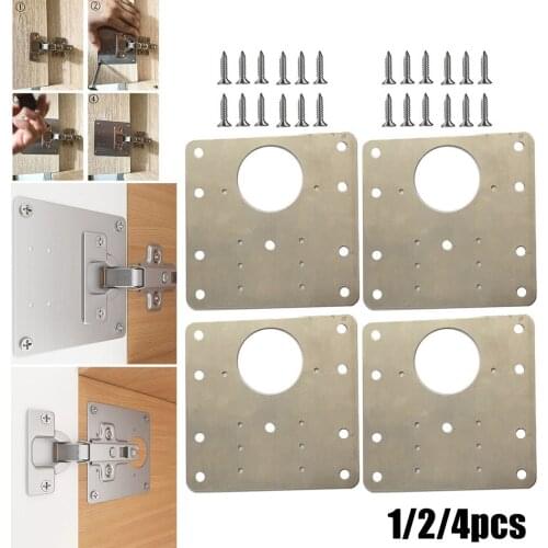 Hinge Repair Plate Rust Resistant Steel Furniture Cupboard Repair Mount Tool Drawer Door Hinges Furniture Hardware Accessories