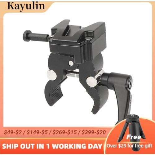 Kayulin Super Crab Clamp With Universal V-Lock Mount Quick Release Adapter For DSLR Camera Battery Photo Studio Accessory