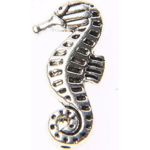 Tibetan silver plated 2sided nice sea horse charm pendants 20pcs EF3549