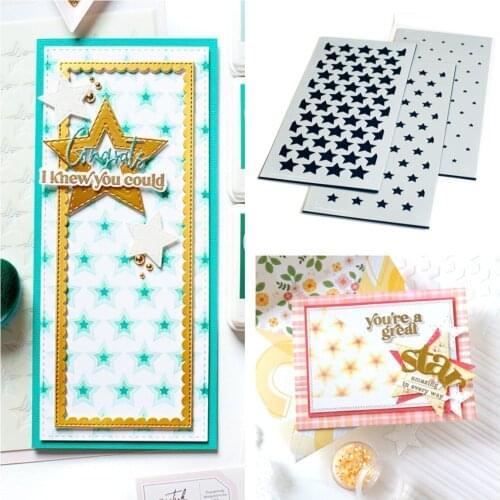 SLIMLINE STARS BUILDER LAYERING STENCIL 2121 New Metal Cutting Stencil Diary Scrapbooking Easter Craft Engraving Making Stencil