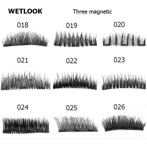 Three Magnetic Eyelashes 3D magnet lashes False fake eye lashes Extension reusable Fashion Ultra-Thinner Makeup Tools C195