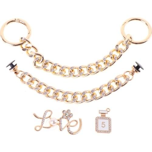 1pcs New Bling Croc Charms Designer Chain Accessories Decoration For Croc Shoes Gifts Gift