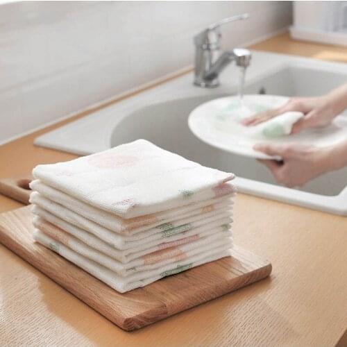 Thicken Kitchen Gadgets Dish Cloth Cleaning Wiping Rags 30*30cm Non-stick Oil Durable Washing Towel Stronge Absorption