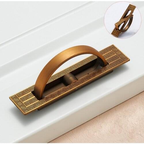 Vintage Tatami Hidden Door Handles Zinc Alloy Recessed Flush Pull Cover Floor Cabinet Handles Furniture Handles Hardware