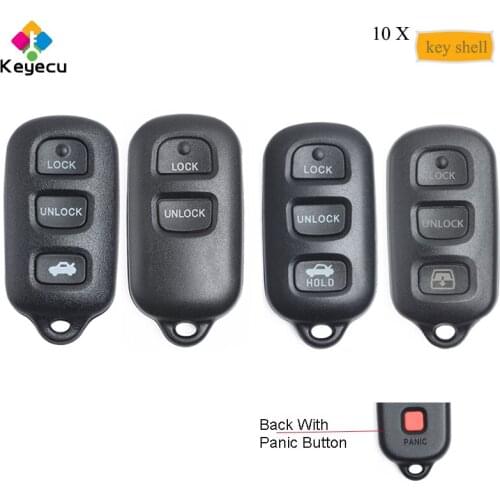 KEYECU 10PCS/Lot Replacement Remote Car Key Shell Case Housing With 3/ 4 Buttons - FOB for Toyota Sequoia 4Runner Sequoia Matrix